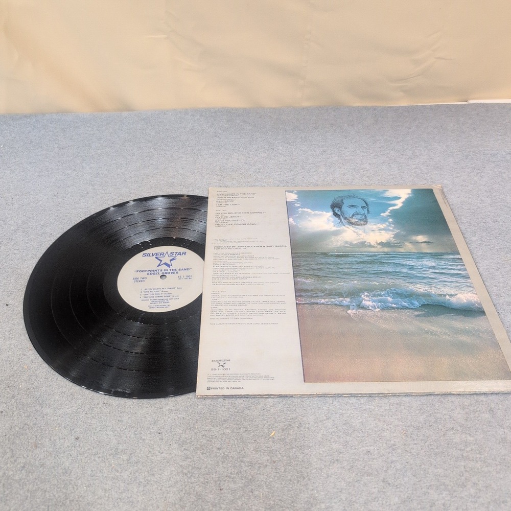 Edgel Groves Footprints in the Sand Vinyl LP Silver Star SS-1-1001 Gospel Record - Picture 2 of 2